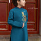 Cat Tuong - Dad and Boy Prussian Blue Dragon Matching Ao Dai | Pre-made Traditional Vietnamese Ao Dai | Lunar New Year