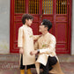 Cat Tuong - Dad and Boy Champagne Ribbon Matching Ao Dai FL| Pre-made Traditional Vietnamese Ao Dai | Lunar New Year