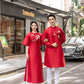 Cat Tuong - Family Red Ribbon Matching Ao Dai Set (No Tassel) | Pre-made Traditional Vietnamese Ao Dai | Lunar New Year |