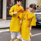 Cat Tuong - Family Yellow Ribbon Matching Ao Dai Set (No Tassel) | Pre-made Traditional Vietnamese Ao Dai | Lunar New Year |