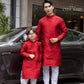 Cat Tuong - Family Red Bow and Pearls Matching Ao Dai Set FL| Pre-made Traditional Vietnamese Ao Dai | Lunar New Year |