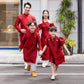 Cat Tuong - Family Red Bow and Pearls Matching Ao Dai Set FL| Pre-made Traditional Vietnamese Ao Dai | Lunar New Year |