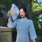 Shifted Bamboo Hidden Patterns with Buttons Ao Dai Top Only, NO PANTS (5 Colors) |Pre-made Modernized Vietnamese Ao Dai|Pastel Ao Dai|