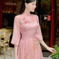 Moc Lan - Pink Ombre with Pink Pants Ao Dai Set 18B|Pre-made Traditional Vietnamese Women Ao Dai with Pants | Lunar New Year|Ao Dai Cach Tan