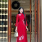 Moc Lan - Red Ombre with Pink Pants Ao Dai Set 18B| Pre-made Traditional Vietnamese Women Ao Dai with Pants |Lunar New Year| Ao Dai Cach Tan