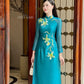 Moc Lan - Turquoise Ribbon Ao Dai Set 12B|Pre-made Traditional Vietnamese Women Ao Dai with Pants | Lunar New Year|Ao Dai Cach Tan