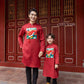 Mom and Daughter Red Vibrant Matching Ao Dai Set 31C