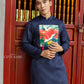 Cat Tuong - Dad and Boy Navy Blue Vibrant Matching Ao Dai Set (No Tassel) | Pre-made Traditional Vietnamese Ao Dai | Lunar New Year