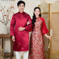 Nhu Y - Family Red/Gold Butterflies Matching Ao Dai Set | Pre-made Traditional Vietnamese Ao Dai | Lunar New Year