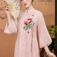 Nhu Y - Family Pink/Cream Lotus Embroidery Matching Ao Dai Set | Pre-made Traditional Vietnamese Ao Dai | Lunar New Year