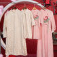 Nhu Y - Family Pink/Cream Lotus Embroidery Matching Ao Dai Set | Pre-made Traditional Vietnamese Ao Dai | Lunar New Year