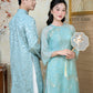 Nhu Y - Family Blue/Silver Butterflies Matching Ao Dai Set
