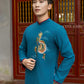 Cat Tuong - Dad and Boy Prussian Blue Dragon Matching Ao Dai | Pre-made Traditional Vietnamese Ao Dai | Lunar New Year