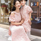 Cat Tuong - Mom and Daughter Pink Bow and Pearls Matching Ao Dai Set FL| Pre-made Traditional Vietnamese Ao Dai | Lunar New Year |