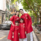 Cat Tuong - Family Red Ribbon Matching Ao Dai Set (No Tassel) | Pre-made Traditional Vietnamese Ao Dai | Lunar New Year |