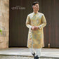 Men Shiny Gold Dragon Gam Ao Dai Top 35B| Pre-made Traditional Vietnamese Ao Dai| Lunar New Year | Ao Dai for Dad, Boy | Ao Dai Tet|