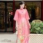 Mom and Daughter Pink Bows 3D Peony Ao Dai Set 31-32D| Pre-made Traditional Vietnamese Ao Dai | Lunar New Year |