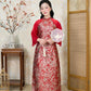 Nhu Y - Mom and Daughter Red/Gold Butterflies Matching Ao Dai Set