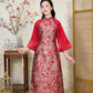 Nhu Y - Mom and Daughter Red/Gold Butterflies Matching Ao Dai Set