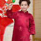 Nhu Y - Men and Boy Maroon Matching Ao Dai Set