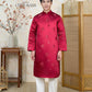 Nhu Y - Men and Boy Maroon Matching Ao Dai Set