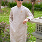 Men Ash Taupe 3D Gam Silk Ao Dai Top 21B| Pre-made Traditional Vietnamese Ao Dai| Lunar New Year | Ao Dai for Dad, Boy | Ao Dai Tet|