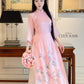 Light Pink 3D Blossoms Ao Dai Set 22D|Pre-made Modernized Vietnamese Ao Dai| Women Ao Dai with Pants | Lunar New Year| Ao Dai Cach Tan|