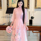 Light Pink 3D Blossoms Ao Dai Set 22D|Pre-made Modernized Vietnamese Ao Dai| Women Ao Dai with Pants | Lunar New Year| Ao Dai Cach Tan|