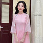 Pink Tassel Embroidery Roses Ao Dai Set 29A|Pre-made Modernized Vietnamese Ao Dai| Women Ao Dai with Pants | Lunar New Year|