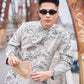 Men Gray Bamboo Patterns Ao Dai Top 38C | Pre-made Traditional Vietnamese Ao Dai| Lunar New Year | Ao Dai for Dad, Boy |Ao Dai Tet| AoDaibyCuteSass