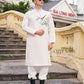 Men White Embroidery Sparrow Ao Dai Top 43B | Pre-made Traditional Vietnamese Ao Dai| Lunar New Year | Ao Dai for Dad, Boy |Ao Dai Tet| AoDaibyCuteSass