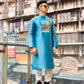 Men Turquoise Embroidery Mai Ao Dai Top 44B | Pre-made Traditional Vietnamese Ao Dai| Lunar New Year | Ao Dai for Dad, Boy |Ao Dai Tet| AoDaibyCuteSass