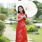 Yen - Red Heirloom Yem-Inspired Ao Dai Top Only, No Pants| Pre-made Modernized Vietnamese Ao Dai| Lunar New Year AoDaibyCuteSass