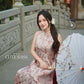 Yen - Red Ruby Sakura Yem-Inspired Ao Dai Top Only, No Pants| Pre-made Modernized Vietnamese Ao Dai| Lunar New Year AoDaibyCuteSass