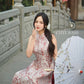 Yen - Red Ruby Sakura Yem-Inspired Ao Dai Top Only, No Pants| Pre-made Modernized Vietnamese Ao Dai| Lunar New Year AoDaibyCuteSass
