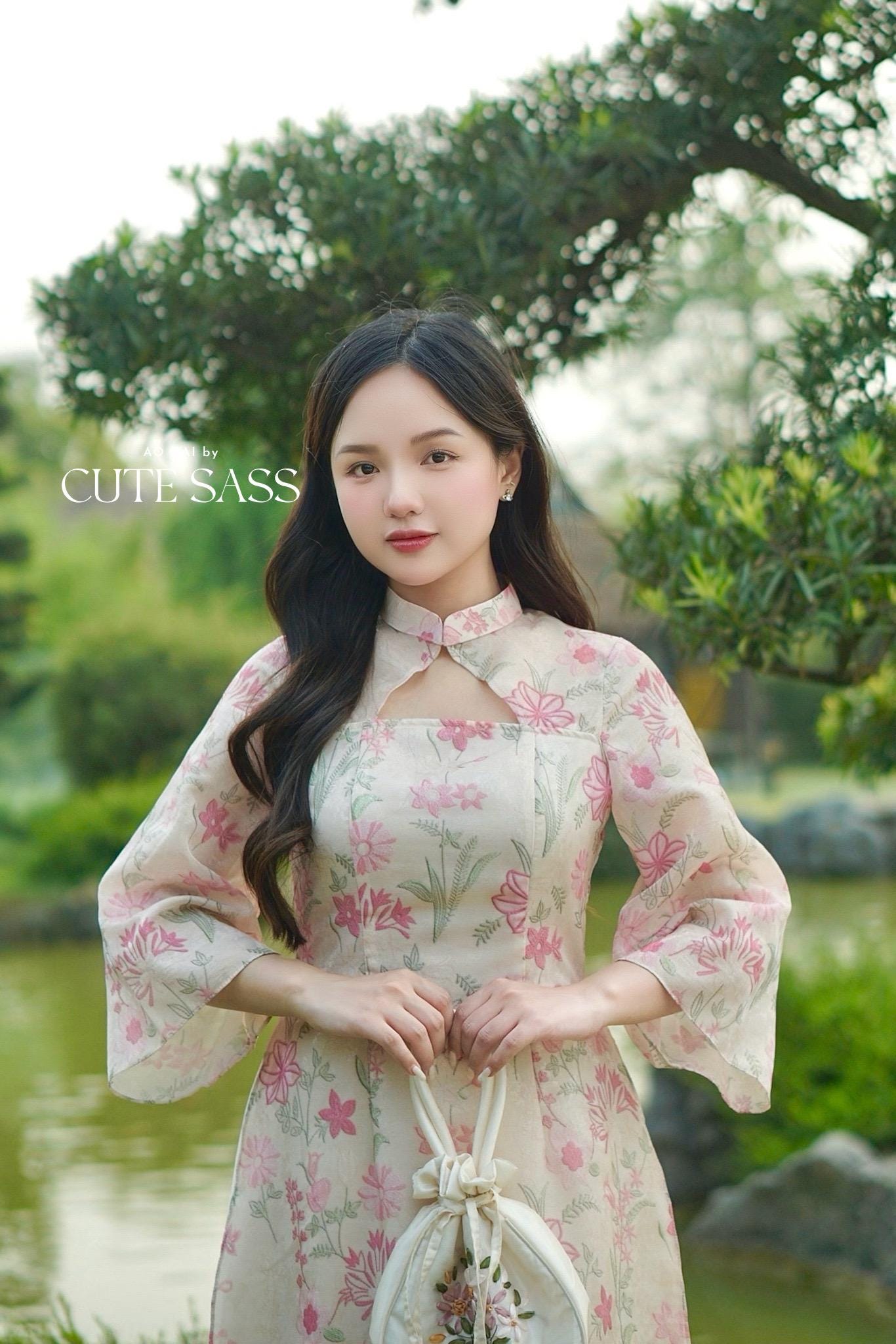 Yen - Pink Spring Enchant Ao Dai with Skirt | Pre-made Modernized Vietnamese Ao Dai| Lunar New Year AoDaibyCuteSass