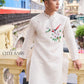 Men White Embroidery Sparrow Ao Dai Top 43B | Pre-made Traditional Vietnamese Ao Dai| Lunar New Year | Ao Dai for Dad, Boy |Ao Dai Tet| AoDaibyCuteSass