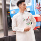 Men White Embroidery Sparrow Ao Dai Top 43B | Pre-made Traditional Vietnamese Ao Dai| Lunar New Year | Ao Dai for Dad, Boy |Ao Dai Tet| AoDaibyCuteSass