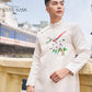 Men White Embroidery Sparrow Ao Dai Top 43B | Pre-made Traditional Vietnamese Ao Dai| Lunar New Year | Ao Dai for Dad, Boy |Ao Dai Tet| AoDaibyCuteSass