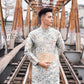 Men Blue Gam Patterns Ao Dai Top 44C | Pre-made Traditional Vietnamese Ao Dai| Lunar New Year | Ao Dai for Dad, Boy |Ao Dai Tet| AoDaibyCuteSass