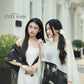 Yen - Black/Gold Eclipse Spaghetti Strap Ao Dai Top with Cape, No Pants, No Bows| Pre-made Modernized Vietnamese Ao Dai| Lunar New Year AoDaibyCuteSass