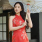 Yen - Red Heirloom Yem-Inspired Ao Dai Top Only, No Pants| Pre-made Modernized Vietnamese Ao Dai| Lunar New Year AoDaibyCuteSass