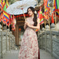 Yen - Red Ruby Sakura Yem-Inspired Ao Dai Top Only, No Pants| Pre-made Modernized Vietnamese Ao Dai| Lunar New Year AoDaibyCuteSass