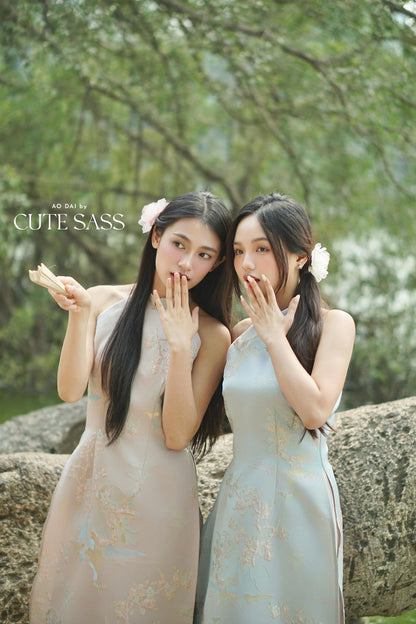 Yen - Pink Heirloom Yem-Inspired Ao Dai Top Only, No Pants| Pre-made Modernized Vietnamese Ao Dai| Lunar New Year AoDaibyCuteSass