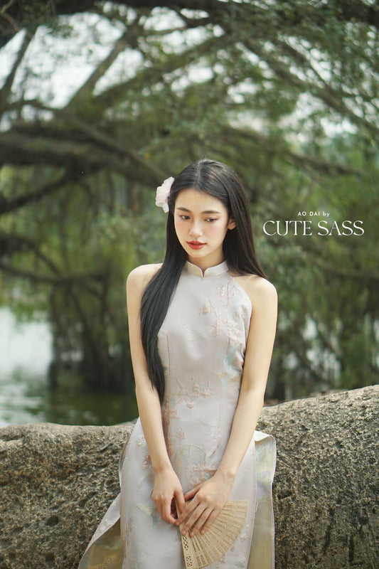 Yen - Pink Heirloom Yem-Inspired Ao Dai Top Only, No Pants| Pre-made Modernized Vietnamese Ao Dai| Lunar New Year AoDaibyCuteSass