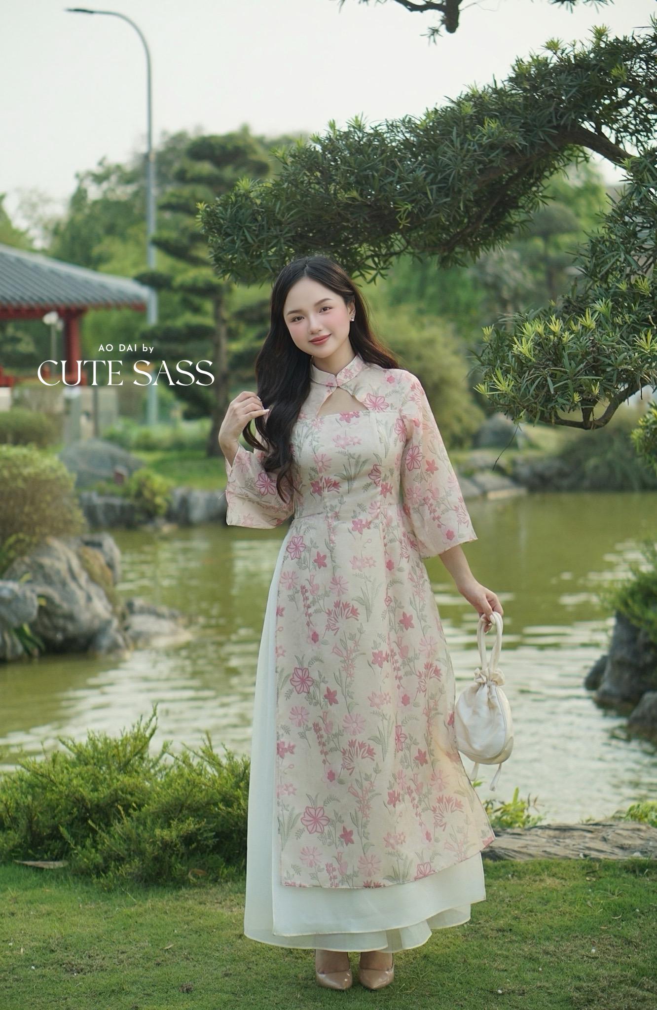 Yen - Pink Spring Enchant Ao Dai with Skirt | Pre-made Modernized Vietnamese Ao Dai| Lunar New Year AoDaibyCuteSass