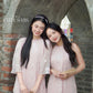 Yen - Pink Petal Plait Braided Neckline Shifted Ao Dai Top Only, No Pants| Pre-made Modernized Vietnamese Ao Dai| Lunar New Year AoDaibyCuteSass