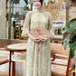 Green Slit Sparkle Chiffon Ao Dai Top Only, No Pants |Pre-made Vietnamese Women Ao Dai with Pants | Lunar New Year|Ao Dai Cach Tan AoDaibyCuteSass
