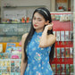 Yen - Blue Orient Yem-Inspired Ao Dai Top Only, No Pants, No Scarf| Pre-made Modernized Vietnamese Sleeveless Ao Dai| Lunar New Year AoDaibyCuteSass