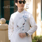 Men White Bamboo Embroidery Ao Dai Top 43D| Pre-made Traditional Vietnamese Ao Dai| Lunar New Year | Ao Dai for Dad, Boy | Ao Dai Tet| AoDaibyCuteSass